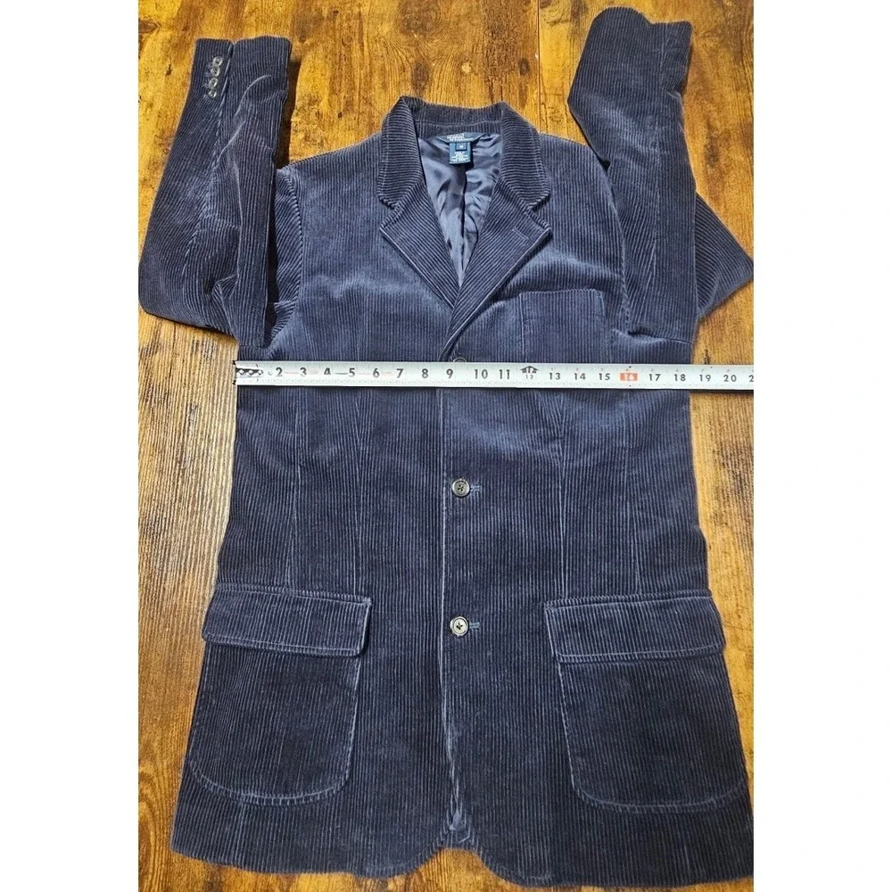 Polo Ralph Lauren Corduroy Blazer Jacket  Youth 18 Navy Blue Cotton Sport Coat